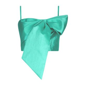 Liu Jo Tops, Dames, Groen, XS, Top met strik