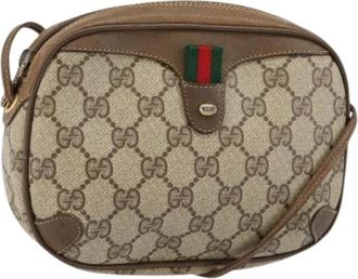 Gucci Pre-owned Canvas Crossbody Tas - Dames - Vintage Schoudertas - Beige - ONE Size - Vintage