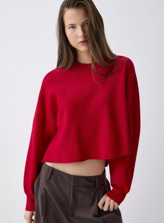 Twik Womens Oversized rolled-hem sweater