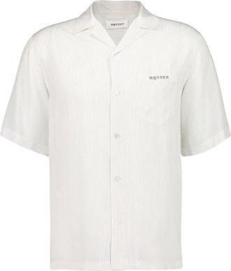Alexander McQueen Gestreept Hawaiiaans overhemd - Heren - Korte mouwen Overhemden - Wit - M - Overhemden