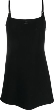 Courr&egrave;ges sleeveless square-neck minidress - women - Elastane/Viscose - 42 - Black