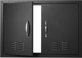 OEM Grill-zugangst&uuml;r, 762 X 533 X 46 Mm, Doppelte Au&szlig;enk&uuml;chent&uuml;r, Fl&auml;chenb&uuml;ndig Montierte Kaltplattent&uuml;r, Vertikale Wandt&uuml;r Mit Griffen Und L&uuml;ftungsschlit