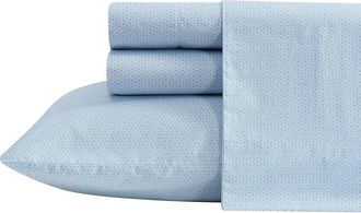 Nautica Geo Floral 200 Thread Count Cotton Percale Sheet Set in Light Blue at Nordstrom Rack, Size Twin X-Long