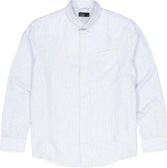 Butcher of Blue Overhemden, Heren, Blauw, M, Gestreept Oxford Overhemd