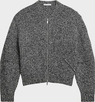 Helmut Lang Marled Zip-Front Sweater