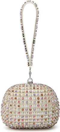 Self Portrait Multi Crystal-embellished Satin Clutch - Multicoloured - One Size