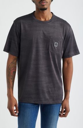 Brixton Journey Mesh Knit T-Shirt in Black Tiger Camo at Nordstrom, Size X-Large