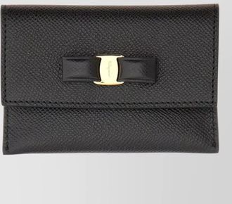 Ferragamo leather cardholder gold-tone hardware