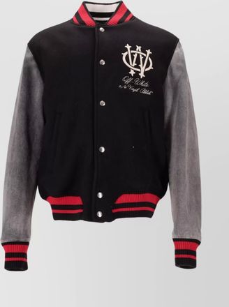 Off-white gothic wool varsity jacket pockets