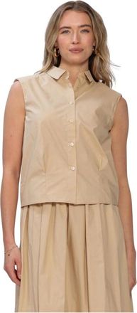 Lina Locchi Dames Blouses Ll-adelina - Dames - Overhemden - Beige - S - Linnen - Overhemden