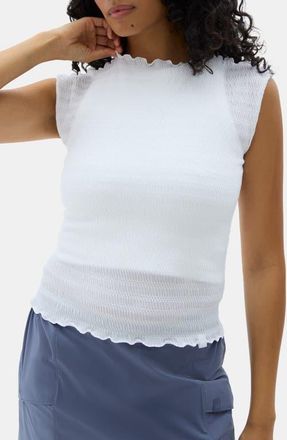 Halfdays Ynes Smocked Top in White at Nordstrom, Size X-Small