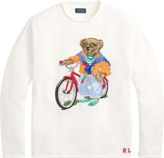 Ralph Lauren Truien & Vesten, Heren, Wit, XL, Katoen, Polo Bear Gebreide Trui