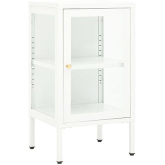 vidaXL Aparador De Metal Y Vidrio 38x35x70 Cm Vidaxl