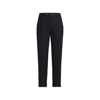 Brunello Cucinelli Garment-dyed Trousers In Linen Gabardine With Pleat