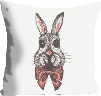 Queence Dekokissen »Birger« mit einem Hasen mit Fliege