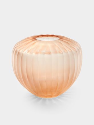 Micheluzzi Glass Goccia Rose Coste Hand-Blown Murano Glass Vase (6in/15cm)