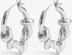 Yoj Knotted Maxi Hoops In Silver at Nordstrom