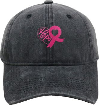 Generic Adjustable Baseball Cap Embellished with Pink Ribbon Symbol Breast Cancer Awareness Hat for Men or Women Ideal International Month Accessory