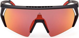 adidas 00mm Shield Sunglasses in Matte Black /Bordeaux Mirror at Nordstrom