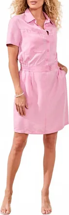 Tribal Shirt Dress With Elastic Waistband In 2530-Rosesilk