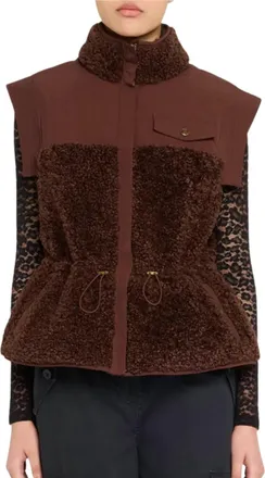 Ulla Johnson Tariet Teddy Fleece Vest In Onyx