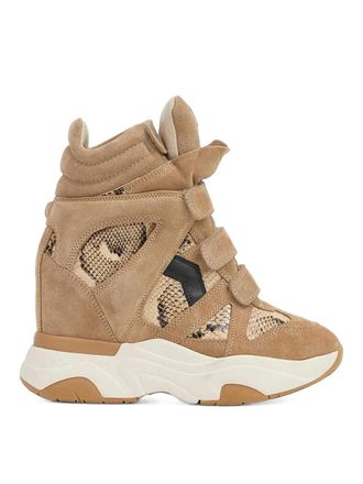 Isabel Marant Balskee suede python-effect sneakers
