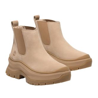 Timberland Womens Roxie Lane Mid Chelsea Boot, Light Beige Nubuck, 5 UK