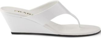 Prada Patent-leather Wedge Sandals