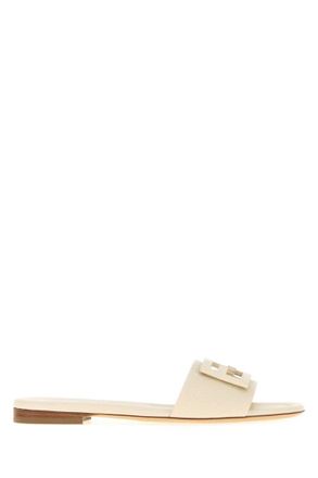 Fendi White Slip On Flats