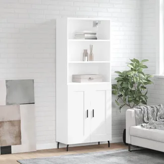 vidaXL Vidaxl - Aparador Alto Madera Contrachapada Blanco 69,5x34x180 Cm