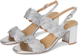 Vaneli Vaneli Lettie Sandals Womens Silver Weave Metallic Block Heel ZOGG3883