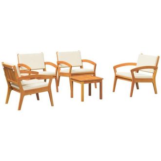 vidaXL Conjunto Bistro 5 Pcs Marr&oacute;n 45 X 45 X 38cm Vidaxl