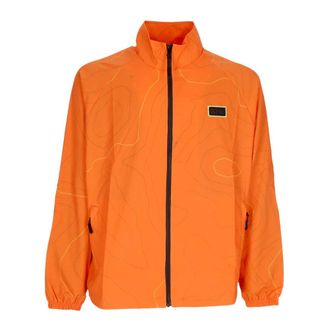 Dolly Noire Oranje Trainingspak Jas met Ritssluiting - Heren - Zomerjassen - Oranje - L - Polyester - Jassen