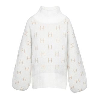 H&eacute;st Turtlenecks, female, White, Size: S White Short Sweater with High Neck