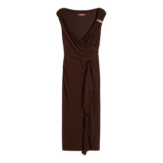 Max Mara Abito in jersey smanicato - Dames - Maxi kleedjes - Bruin - M - Kleedjes
