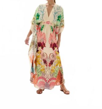 Carolina K Taiel Kaftan Midi Dress In Sea Elements