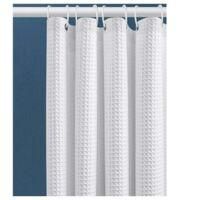 OEM Cortina De Ducha Tipo Gofre De 80x180 Cm (blanca) Con Anillas Met&aacute;licas, Cortina De Ducha Antimoho Para Ba&ntilde;era, Cortina De Ba&ntilde;o Resistente Para Ba&ntilde;era