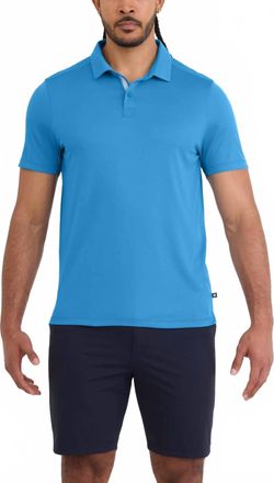 Saxx Mens Droptemp Dry Polo In Parisian Blue