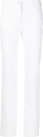 Givenchy 4G motif jacquard straight-leg trousers - women - Cotton/Cotton - 26 - White