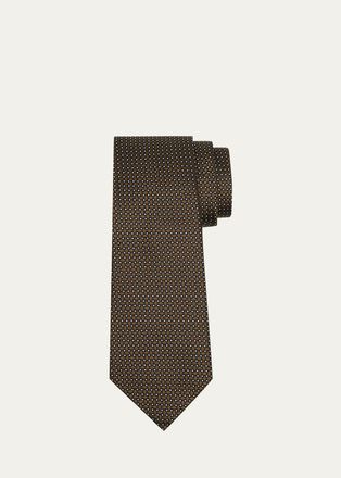 Ermenegildo Zegna Mens Geometric Jacquard Silk Tie