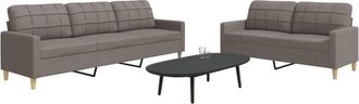 vidaXL Juego De Sof&aacute;s 2 Piezas Tela Gris Taupe Vidaxl