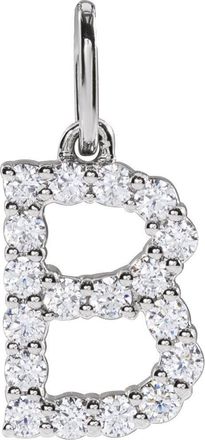 Diamond2Deal 14k Gold 1/4ct Lab-Grown Diamond Initial B Pendant