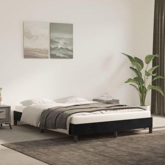 vidaXL Estructura De Cama Sin Colch&oacute;n Terciopelo Negro 140x190 Cm Vidaxl