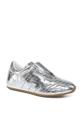 J/Slides Paris Leather Sneaker in Silver at Nordstrom, Size 6.5