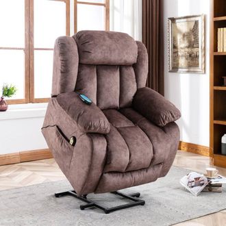 Matteo Power Lift Massage Recliner Armchair - Heat & Vibration in Brown