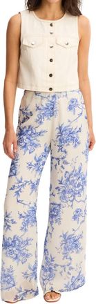 Allison New York Meli Wide Leg Pants In Blue Floral