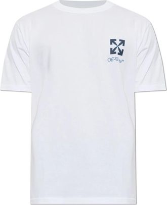 Off-white T-shirt met opgedrukte logo - Heren - T-shirts - Wit - S - Katoen - Tops