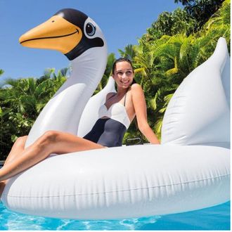 Trade Shop Traesio - Cigno Gonfiabile Gigante Isola Materassino Mare Piscina 194 x 152 x 147 Cm - - Trade Shop
