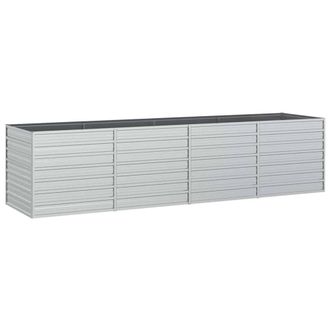 Berkfield Home Garden Raised Bed 320x80x77 cm Galvanized Steel Silver | Size: 320 x 80 x 77 cm