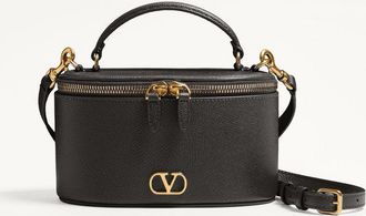 Valentino Garavani VLogo Signature Mini Vanity Bag In Grainy Calfskin Wo